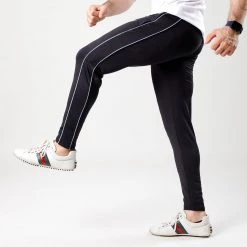 IRONGEAR Fitness Quick Dry IRON Trouser Black (Sky Blue Piping)