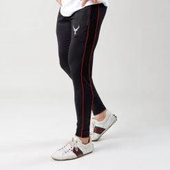 IRONGEAR Fitness Quick Dry IRON Trouser Black (Red Piping) MEN'S