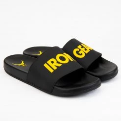 IRONGEAR Fitness MEN'S Unisex Power Slides Black / Yellow