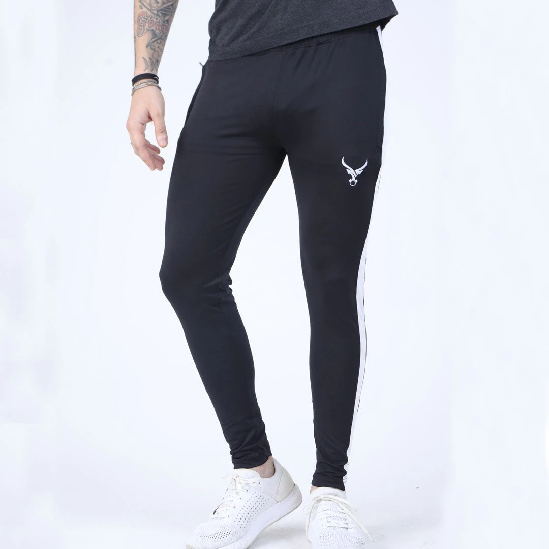 IRONGEAR Fitness MEN'S Quick Dry IRON Trouser Black (White Stripe) 4 IRONGEAR Fitness MEN'S Quick Dry IRON Trouser Black (White Stripe)