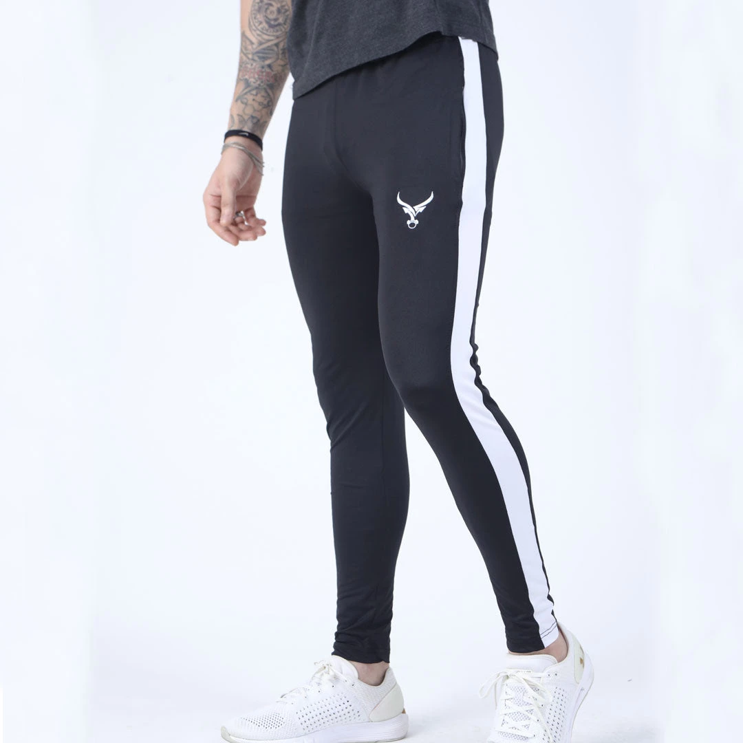 IRONGEAR Fitness MEN'S Quick Dry IRON Trouser Black (White Stripe) 5 IRONGEAR Fitness MEN'S Quick Dry IRON Trouser Black (White Stripe)