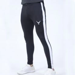 IRONGEAR Fitness MEN'S Quick Dry IRON Trouser Black (White Stripe) 9 IRONGEAR Fitness MEN'S Quick Dry IRON Trouser Black (White Stripe)